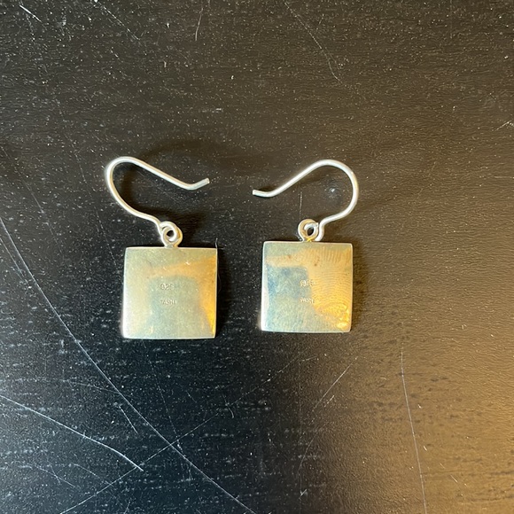 Simple 925 Sterling Silver Drop Earrings - Picture 2 of 3